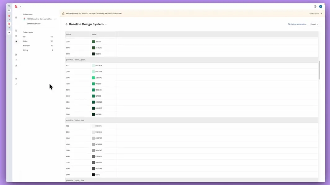 Tokens management dashboard